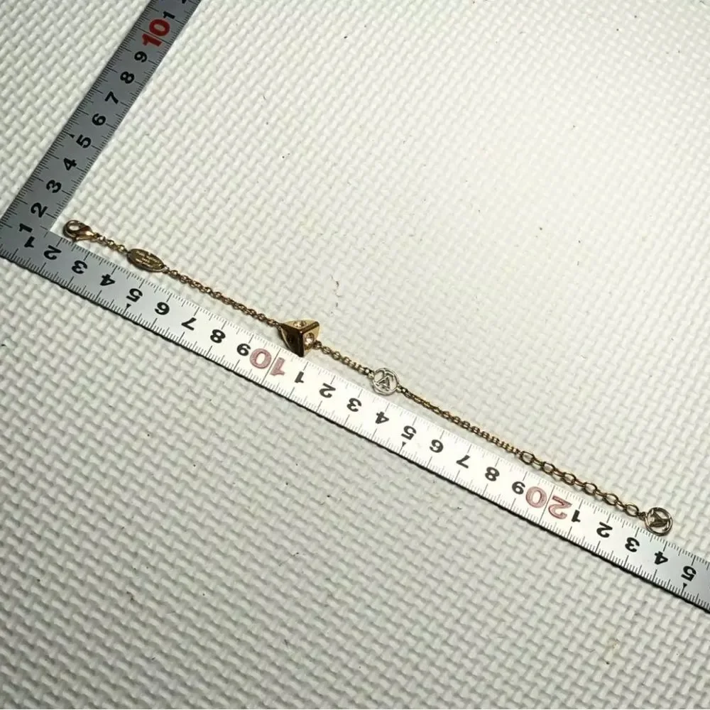 LOUIS VUITTON Bracelet Metal Rhinestones L19.5cm  Authentic